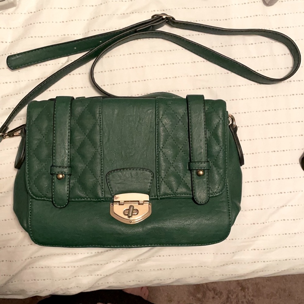 Dark green cross body purse